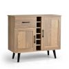 Modern Mid Century Style Kitchen Buffet Dining Sideboard Cabinet with Wine Rack