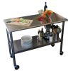 Stainless Steel 2 ft Kitchen Island Cart Prep Table with Casters