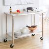 Stainless Steel 2 ft Kitchen Island Cart Prep Table with Casters