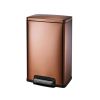 Stainless Steel 13 Gallon Kitchen Trash Can with Step Lid in Copper Bronze