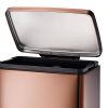 Stainless Steel 13 Gallon Kitchen Trash Can with Step Lid in Copper Bronze