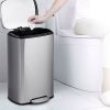 13 Gallon Modern Stainless Steel Kitchen Trash Can with Foot Step Pedal Design