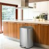 13 Gallon Modern Stainless Steel Kitchen Trash Can with Foot Step Pedal Design