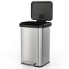13 Gallon Silver Stainless Steel Step Trash Can with Soft Close Lid