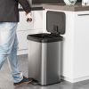 13 Gallon Silver Stainless Steel Step Trash Can with Soft Close Lid