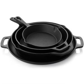 12 Piece Cast Iron Cookware set with Dutch Oven Frying Pan Skillet and Pizza Pan