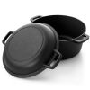 12 Piece Cast Iron Cookware set with Dutch Oven Frying Pan Skillet and Pizza Pan
