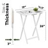 Set of 2   Folding TV Tray Table in White Wood Finish