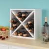 Stackable 12 Bottle Wine Rack in White Wood Finish