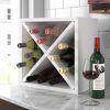 Stackable 12 Bottle Wine Rack in White Wood Finish