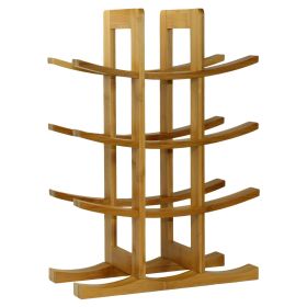 12 Bottle Wine Rack Modern Asian Style in Natural Bamboo