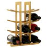 12 Bottle Wine Rack Modern Asian Style in Natural Bamboo