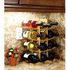 12 Bottle Wine Rack Modern Asian Style in Natural Bamboo